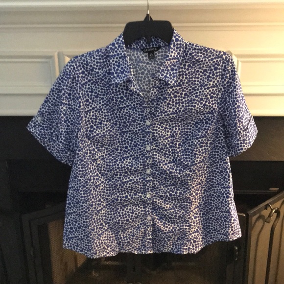 Blue and White Dotted Blouse - Picture 1 of 3